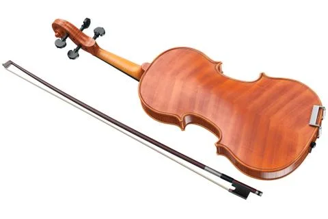 Violin, bow, back view Illustrazione stock
