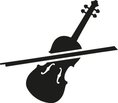 Violin with bow Stock Illustration