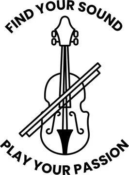 A violin with a bow on it and the words find your sound 스톡 일러스트