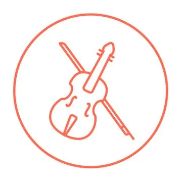 Violin with bow line icon Stockillustratie
