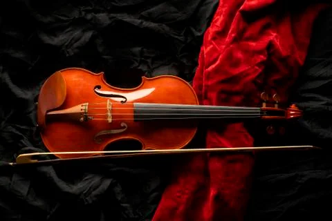 Violin with bow Stock Photos