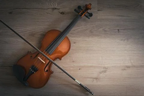 Violin with bow Stock Photos