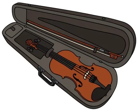 Violin in the case Stock Illustration