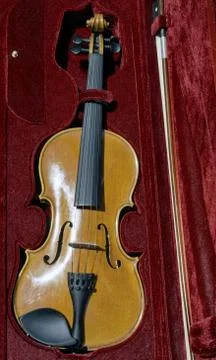 Violin in case Stock Photos
