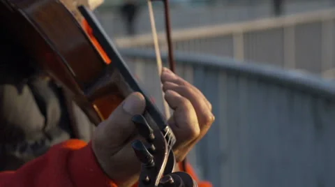 Violin in the city Stock Footage 48245167