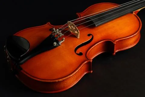 Violin Close-Up on Black Stock Photos