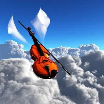 Violin in clouds Stock-Illustration