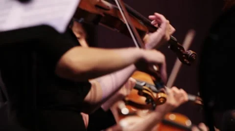 Violin at a concert play music Stock Footage