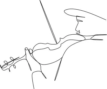 Violin continuous single line drawing vector music instrument Stock Illustration
