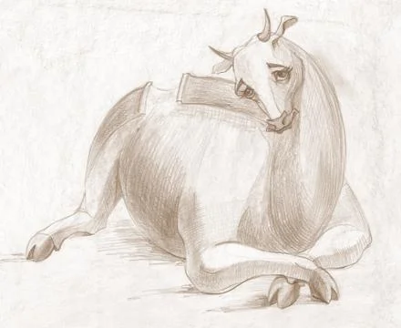Violin Cow Stock Illustration