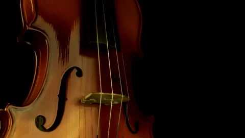 Violin in the dark, macro shoot Stockbeeldmateriaal 158085215