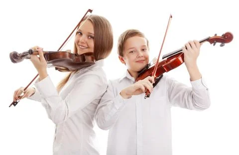 Violin duet Stock Photos
