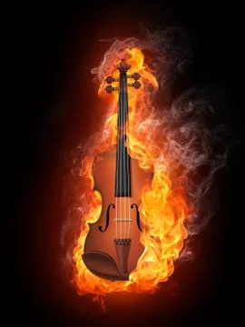 Violin in Fire Illustrazione stock