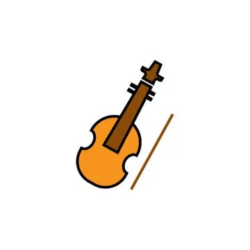 Violin flat icon Stock Illustration
