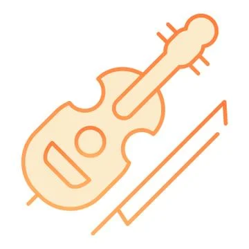 Violin flat icon. String instrument orange icons in trendy flat style. Musical Stock Illustration