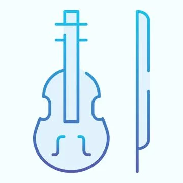 Violin flat icon. Stringed classical instrument vector illustration isolated on Stock Illustration