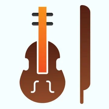Violin flat icon. Stringed classical instrument vector illustration isolated on Stock Illustration