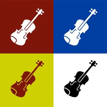 Violin flat icon vector illustration symbol Isolated template. Stock Illustration