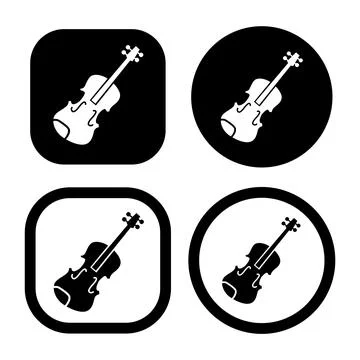 Violin flat icon vector illustration symbol Isolated template. Stock Illustration