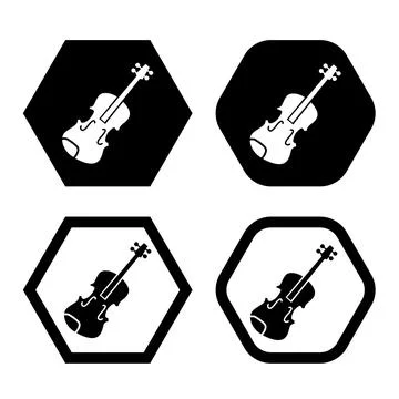 Violin flat icon vector illustration symbol Isolated template. Stock Illustration