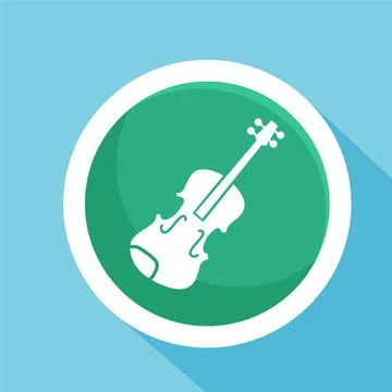 Violin flat icon vector illustration symbol Isolated template. Stock Illustration