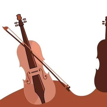 Violin flat illustration Stock Illustration