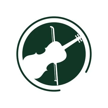 Violin flat logo design Stock Illustration