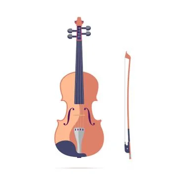 Violin flat vector illustration Stock Illustration