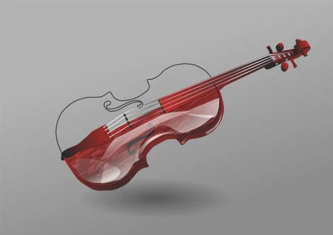 Violin on gray background Stock Illustration