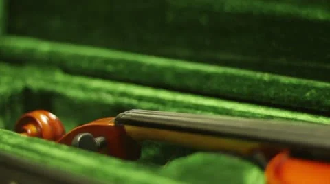 Violin in green case Video stock 11241170