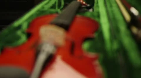 Violin in green case Video stock 11241182