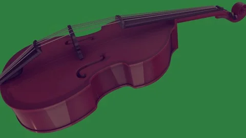 A violin on green screen and red animated chromakey background creative design Video stock 335122485