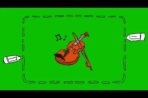 Violin - Hand-Drawn Animation - rectangle white Stock Footage 98501087