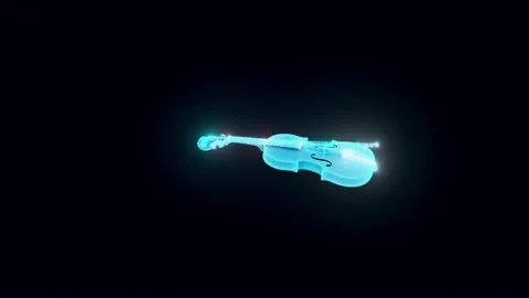 Violin hologram Rotating 4k Stock Footage 150398959