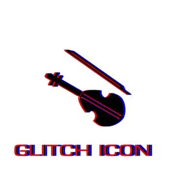 Violin icon flat. Stock Illustration
