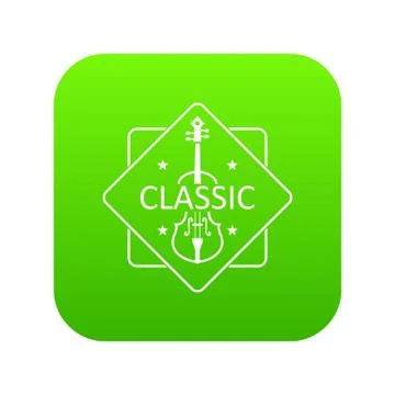 Violin icon green vector Illustrazione stock