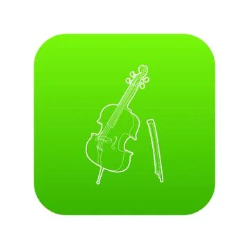 Violin icon green vector Illustrazione stock