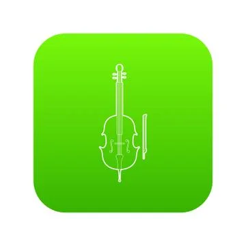 Violin icon green vector Stockillustratie