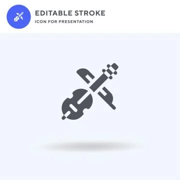 Violin icon vector, filled flat sign, solid pictogram isolated on white, logo Illustrazione stock