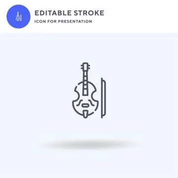 Violin icon vector, filled flat sign, solid pictogram isolated on white, logo 스톡 일러스트