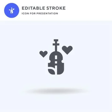Violin icon vector, filled flat sign, solid pictogram isolated on white, logo Stock Illustration