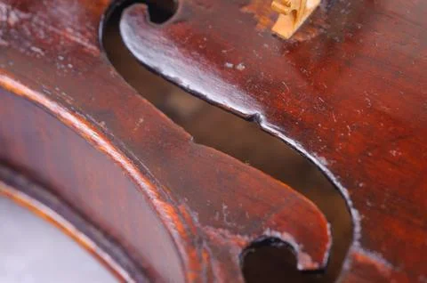A violin image on the white background close up Stock Photos