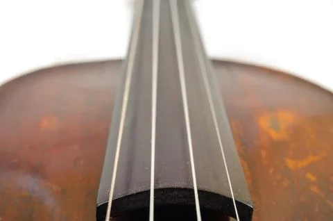 A violin image on the white background close up Stock Photos