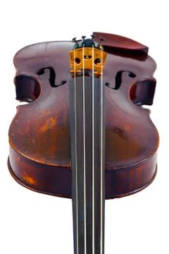 A violin image on the white background close up Stock Photos