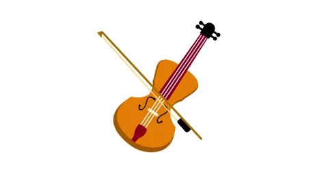 Violin Instrument Playing Flat Animation Stock Footage 336724069