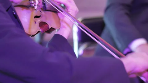 Violin instruments, symphony orchestra Stock Footage 90232580