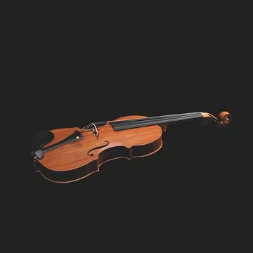 Violin isolated on black background Illustrazione stock