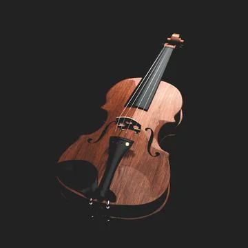 Violin isolated on black background Illustrazione stock
