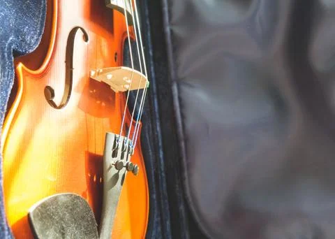 A violin in its case close-up Stock Photos