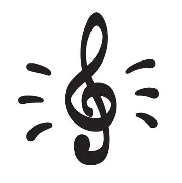 Violin key icon hand drawn vector icon Stock Illustration